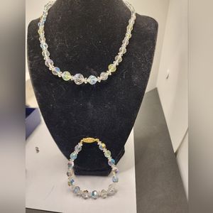 Crystal necklace and bracelet
